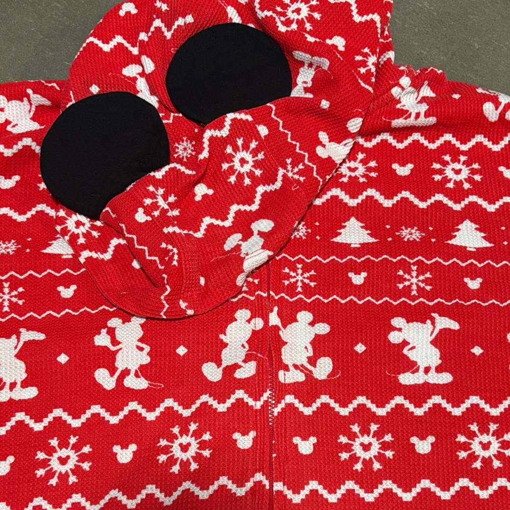 Disney Festive Red ONESIE CHRISTMAS PAJAMA with Mickey (UNISEX XL)